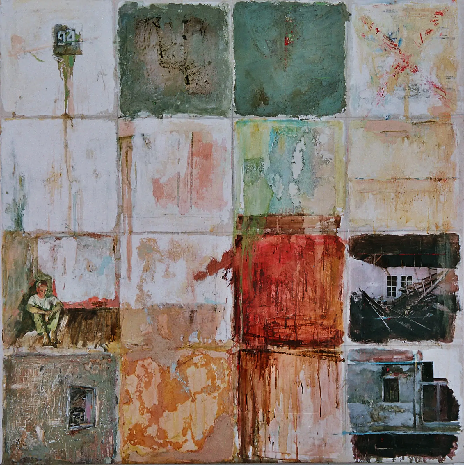 Routes 2003, mixed media, 150x150cm