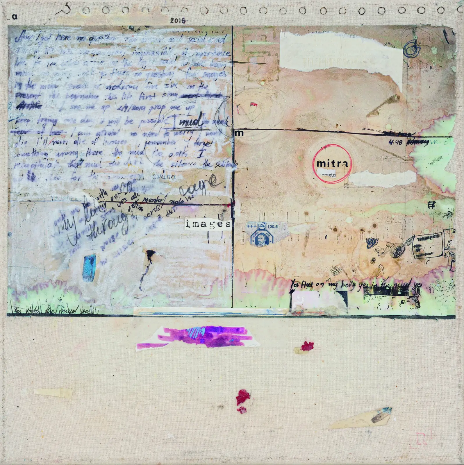 Στις 12.48_Ατ 12.48 ,2023_Μικτή τεχνική σε καµβά_Mixed media on canvas_30 x30cm